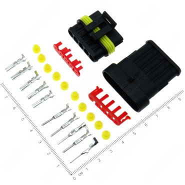 Разъем герметичный SUPERSEAL без провода на 5 контактов, комплект